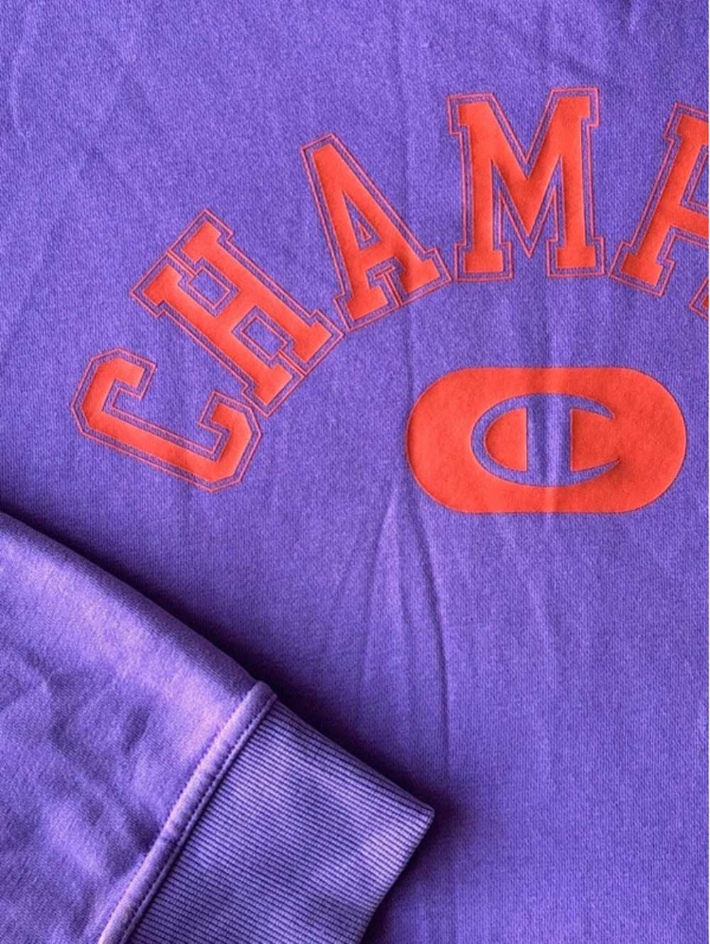 Champion Purple Crewneck Sweatshirt Spell-Out Logo Women's 1X